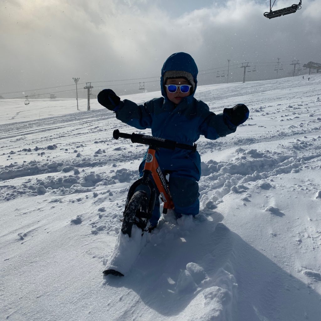 富山 雪山でストライダー！スキーアタッチメントキット 家族で