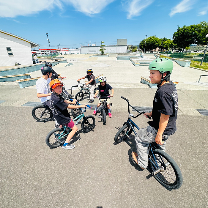 富山アクティブスポーツ教室 BMXスクール中の様子