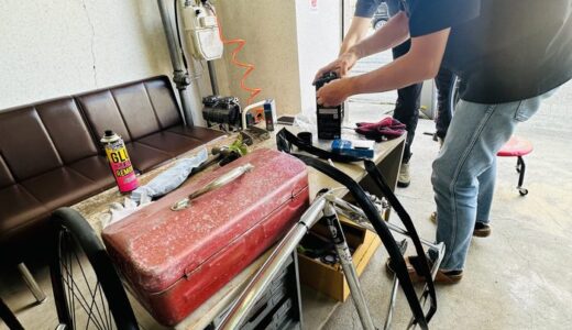 700Cチューブ交換ワークショップ！NJSシングルフリー・シャークにPOMP SLOWLY TPU SHIT