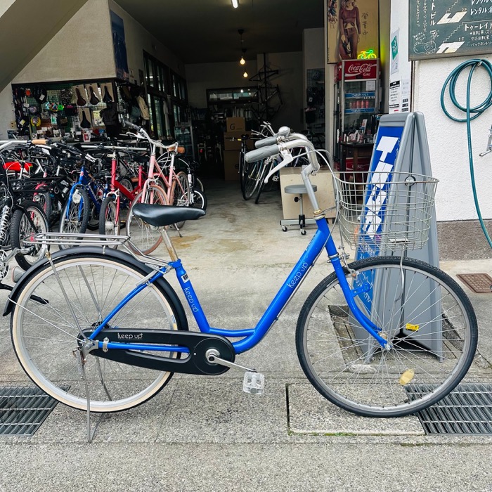 整備済みの青い中古ママチャリ